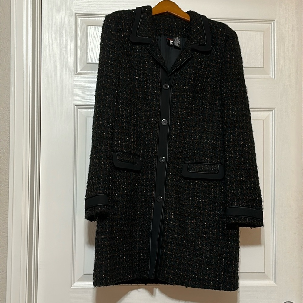 Black oversized jacket size 12 wool blend gently used